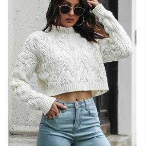 Knitted style cropped sweater top